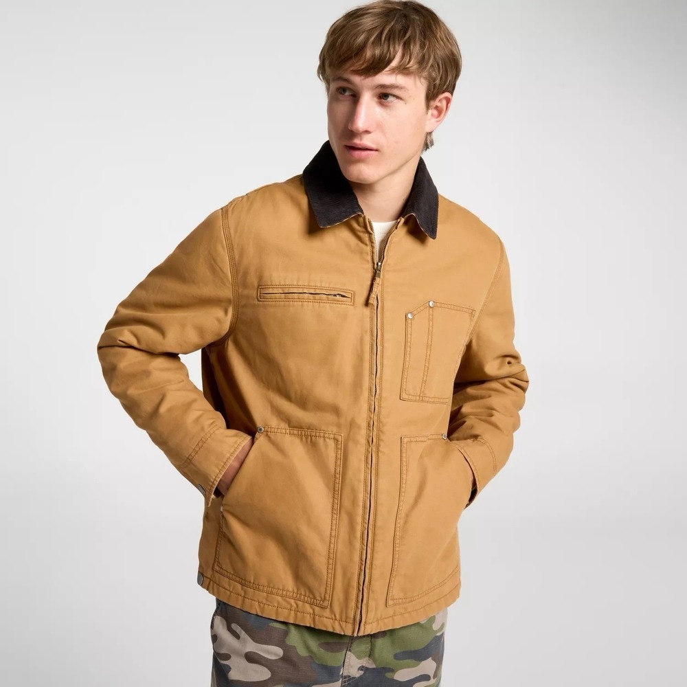 Alpine Design Men's Zip Canvas Insulated Jacket Brown Small NWT (Carhartt like)